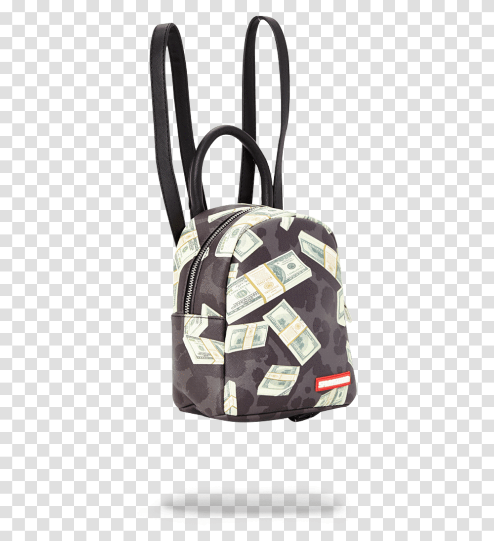 Sprayground Money On Black Leopard Print Mini Mini Tote Bag, Handbag, Accessories, Accessory, Backpack Transparent Png