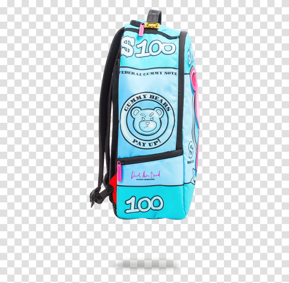 Sprayground Pink Gummy Money Bag Backpack, Label, Text, Clothing, Apparel Transparent Png