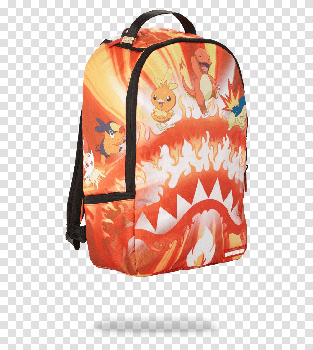 Sprayground Pokemon Charmander Fire Shark Backpack Sprayground Pokemon Backpack, Bag, Tote Bag, Apparel Transparent Png