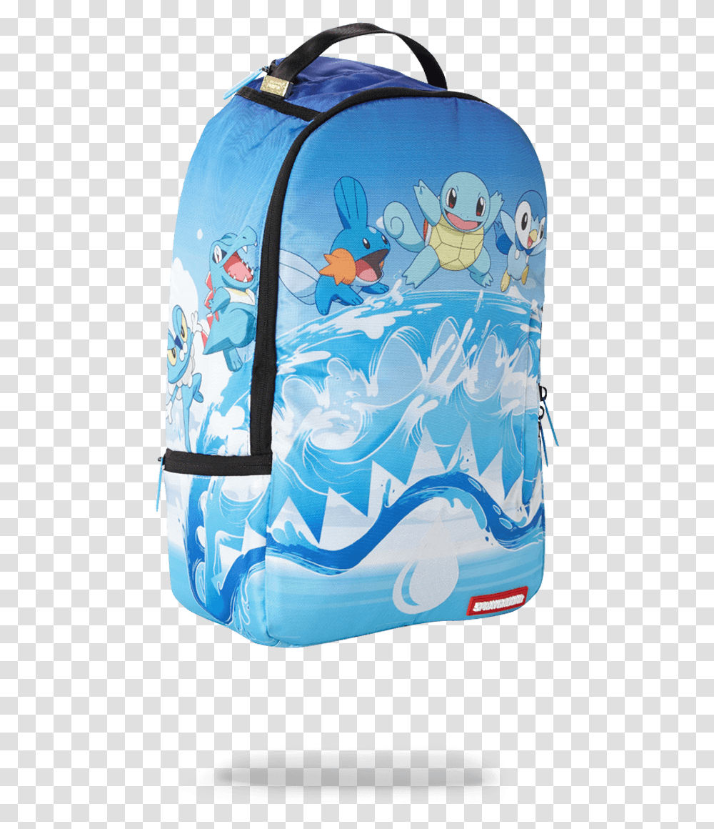Sprayground Pokemon Squirtle Water Shark Backpack Sprayground Backpack, Bag, Purse, Handbag Transparent Png