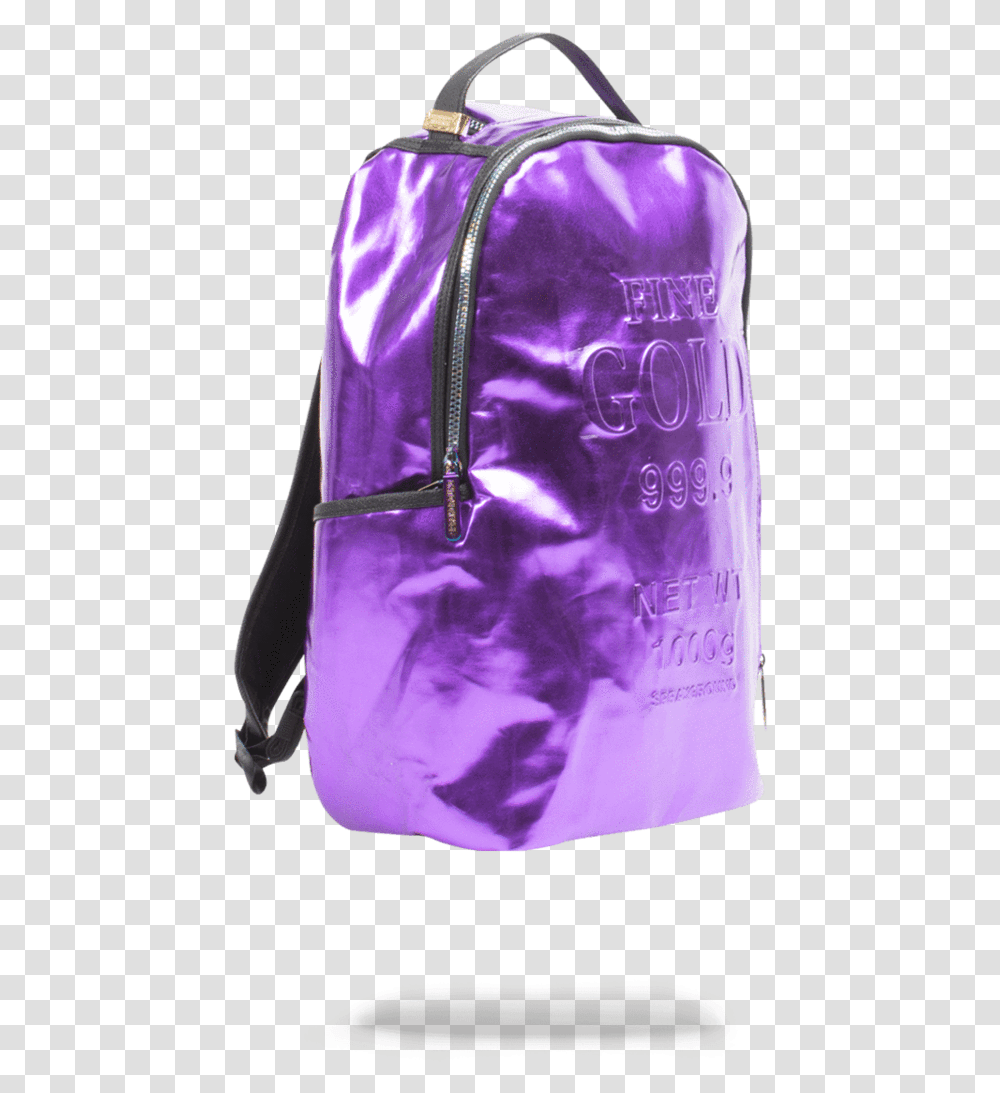 Sprayground Purple Gold, Backpack, Bag, Velvet Transparent Png