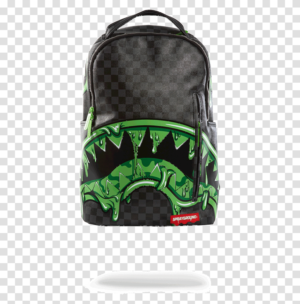 Sprayground Slime Shark Backpack, Bag, Accessories, Accessory, Handbag Transparent Png