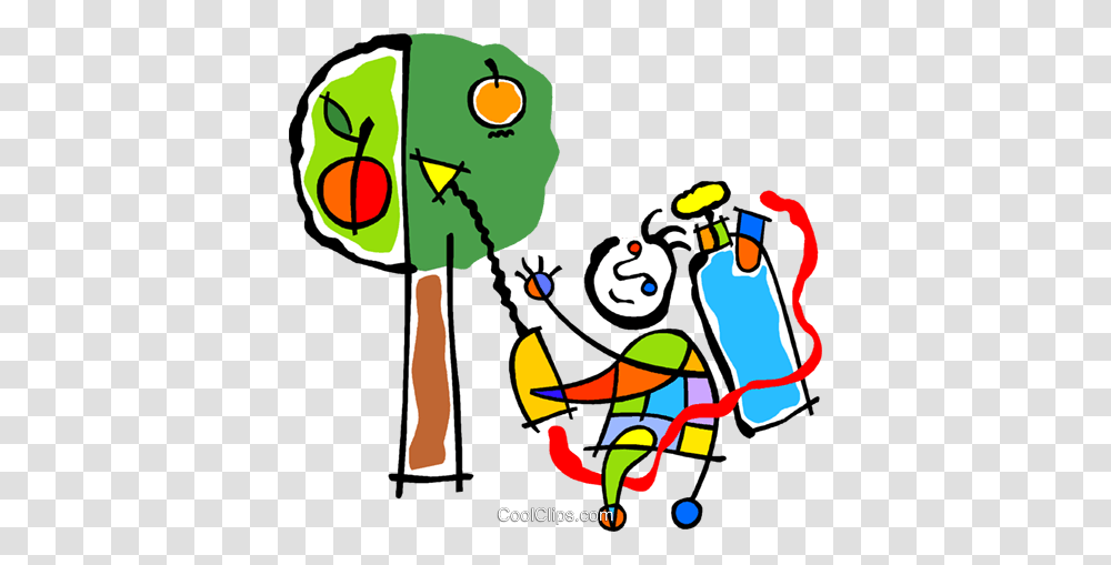 Spraying Trees With Pesticide Royalty Free Vector Clip Art, Leisure Activities, Outdoors, Drawing Transparent Png