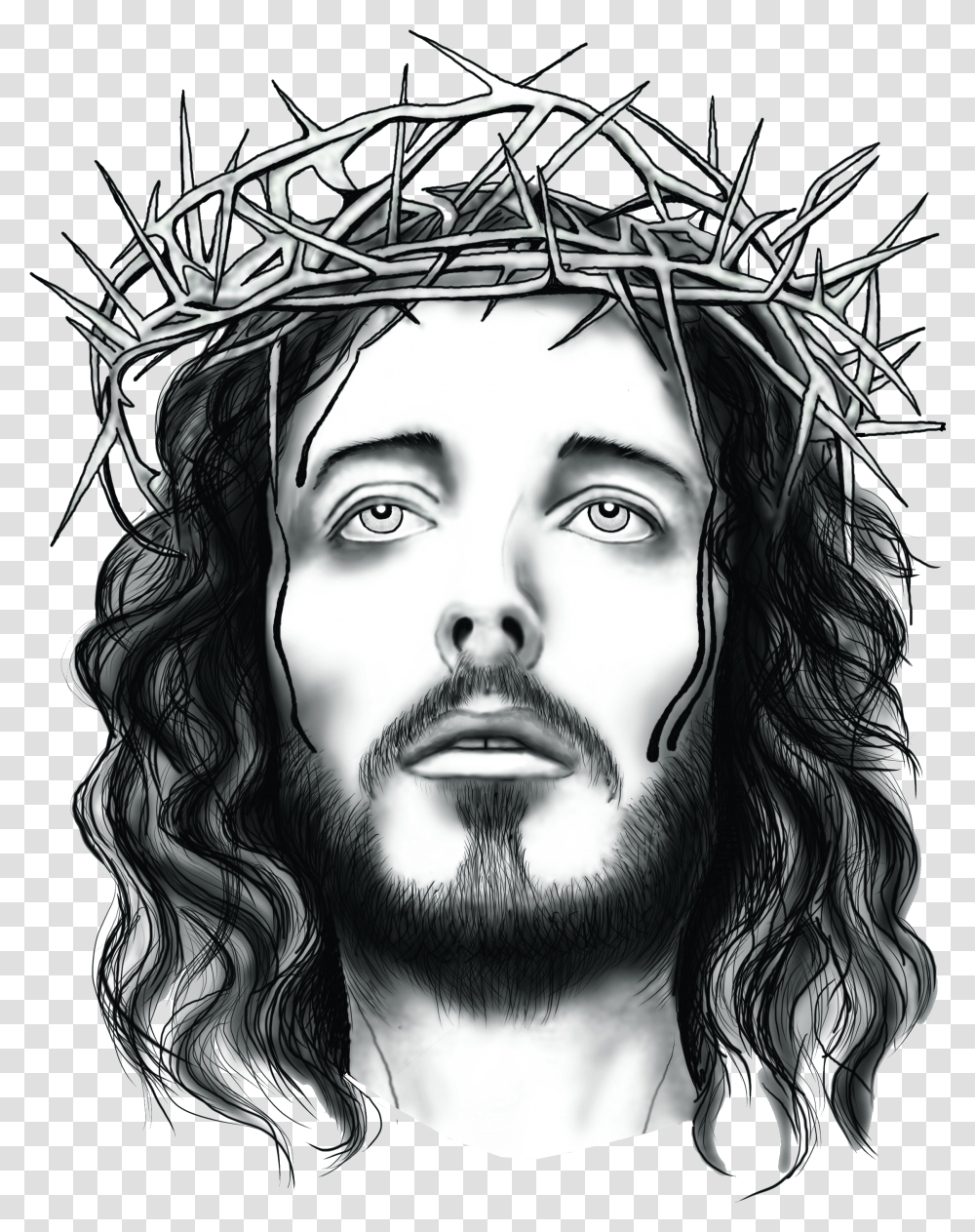 Spreadshirt Christ Holy Of Jesus Jesus Wearing Crown Of Thorns Transparent Png