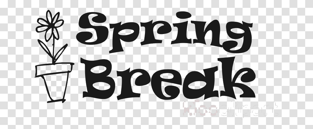 Spring Break Clip Art Black And White Clipart Lent Spring Break Word Art, Alphabet, Number Transparent Png