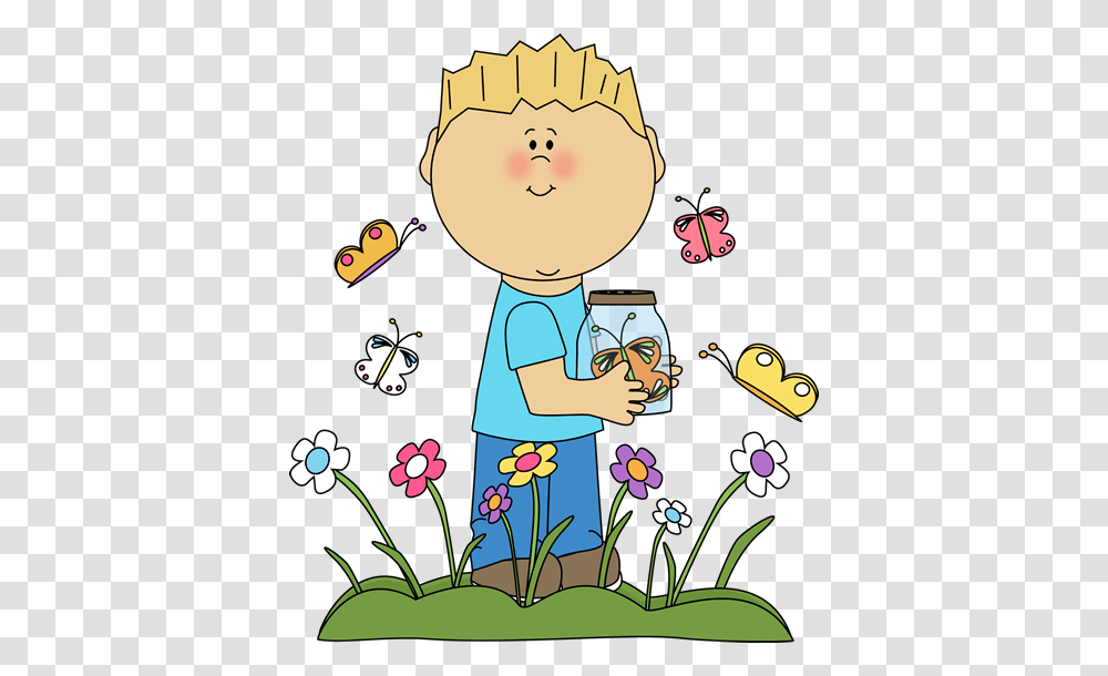 Spring Clip Art Boy In A Butterfly Patch Clip Art Image, Doodle, Drawing, Female, Washing Transparent Png