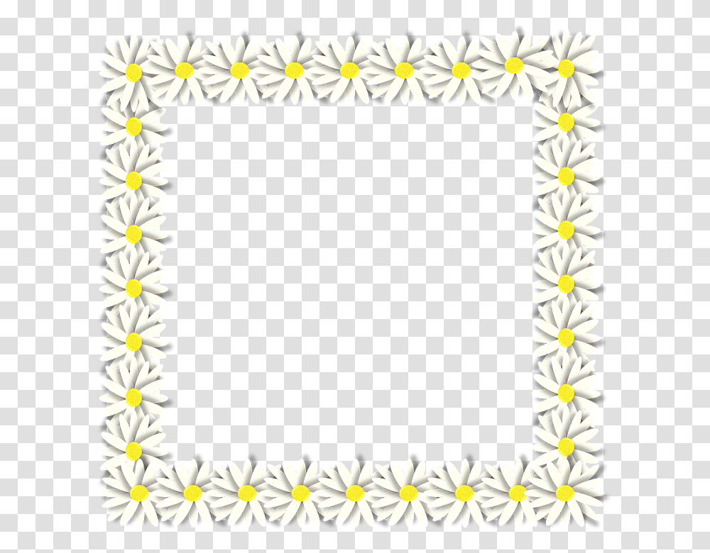 Spring Daisy Flower Flora Fauna Border Frame Picture Frame, Rug, Alphabet, Label Transparent Png