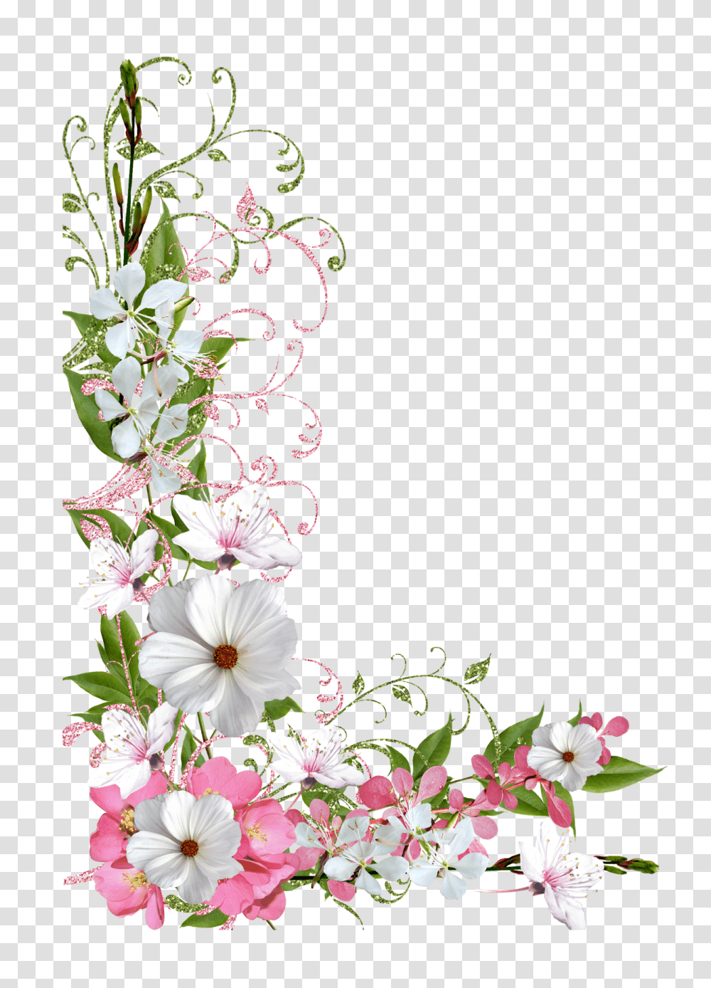 Spring Decor Picture Clipart Frame Pink Flower Border, Plant, Petal, Clothing, Floral Design Transparent Png