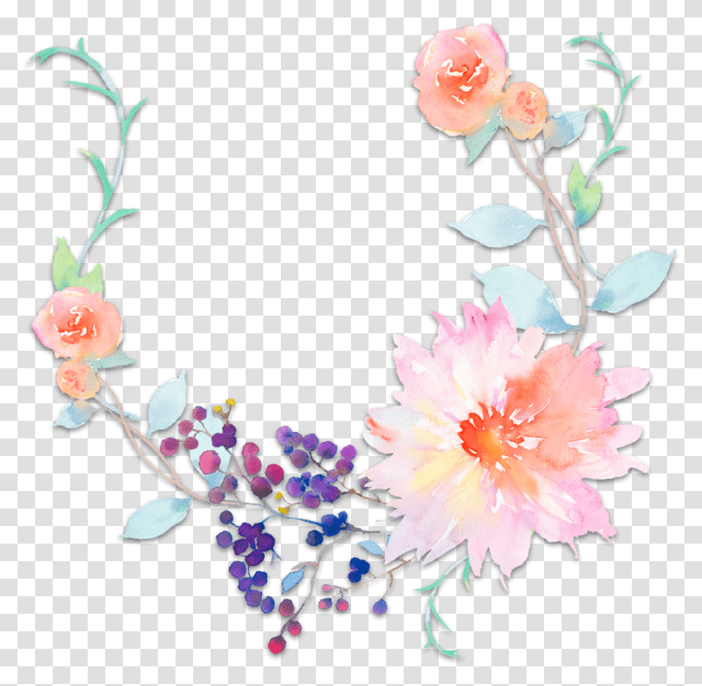Spring Flower Crown Design Watercolor Hd Water Color Flowers, Plant, Floral Design, Pattern, Graphics Transparent Png
