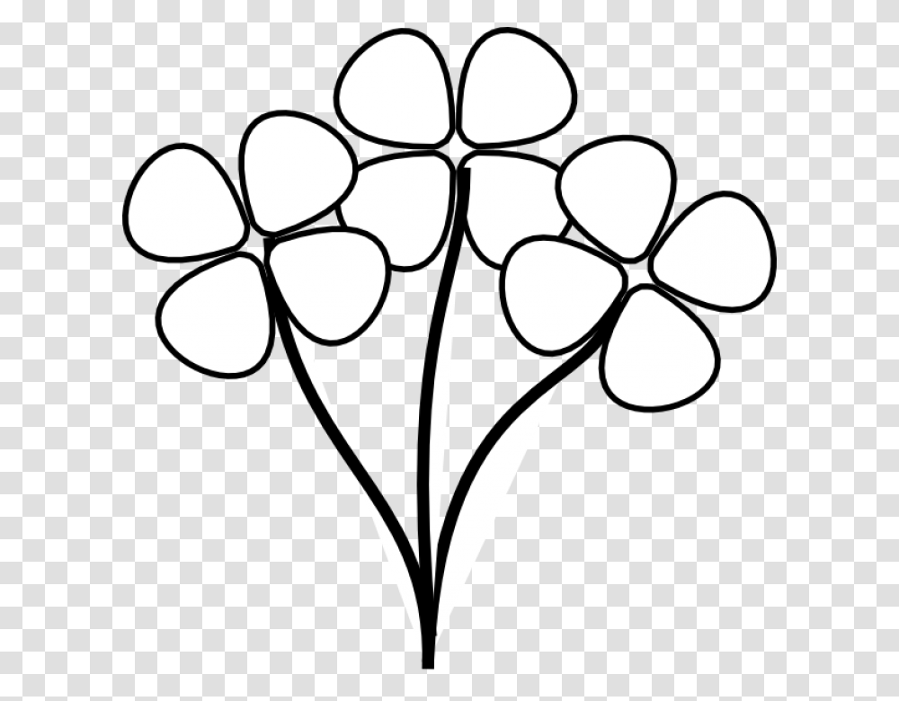 Spring Flowers Black And White Clip Art Black And White Flowers, Stencil, Silhouette Transparent Png