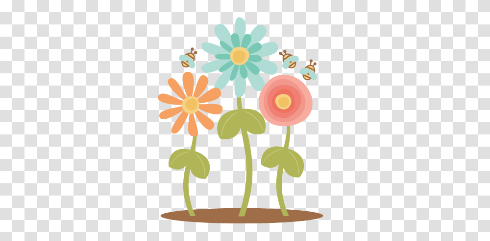 Spring Flowers Clipart 3 Image Cute Spring Flowers Clipart, Graphics, Floral Design, Pattern, Plant Transparent Png