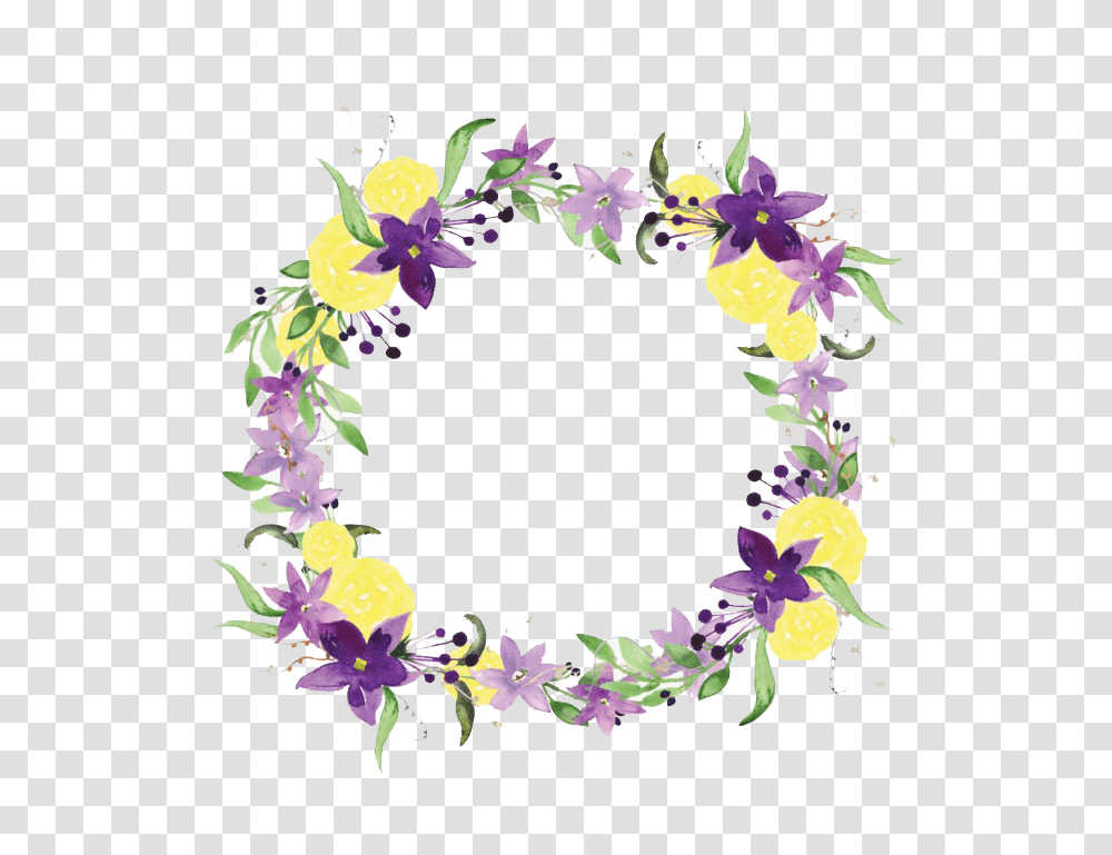 Spring Flowers Jpg Purple And Yellow Flowers Border, Graphics, Art, Floral Design, Pattern Transparent Png