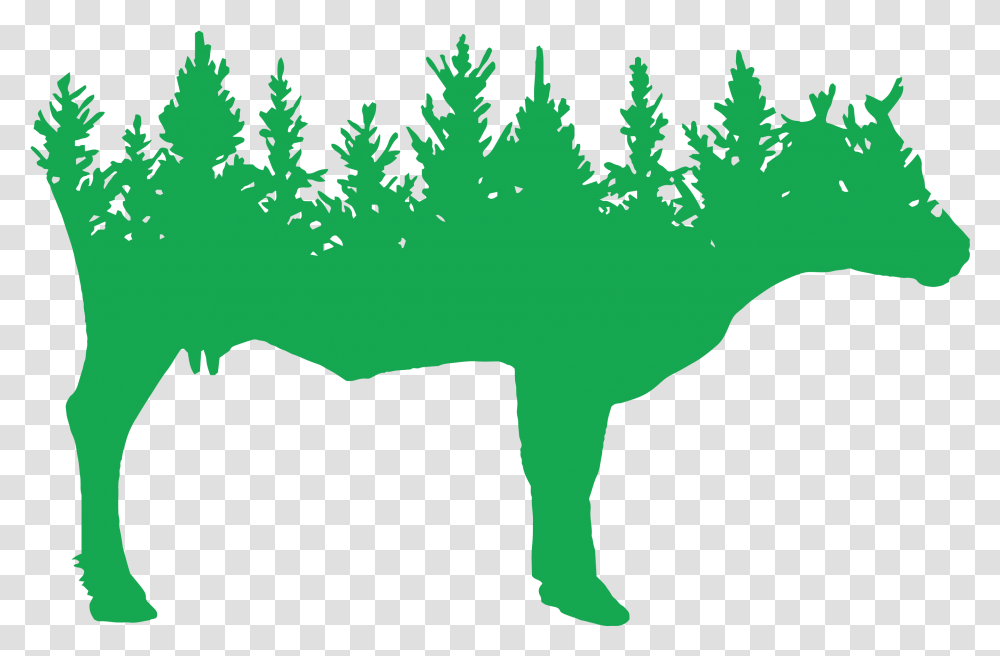 Spring Forest Farm Pine Trees Background Vector Cattle, Silhouette, Plant, Animal, Pattern Transparent Png