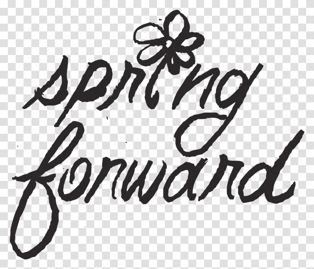Spring Forward Spring Black And White, Handwriting, Calligraphy, Letter Transparent Png