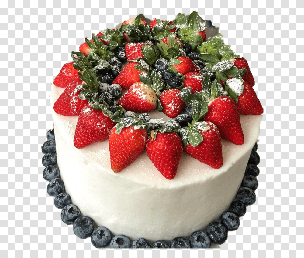 Spring Fruit Cake Fruit Cake, Strawberry, Plant, Food, Birthday Cake Transparent Png