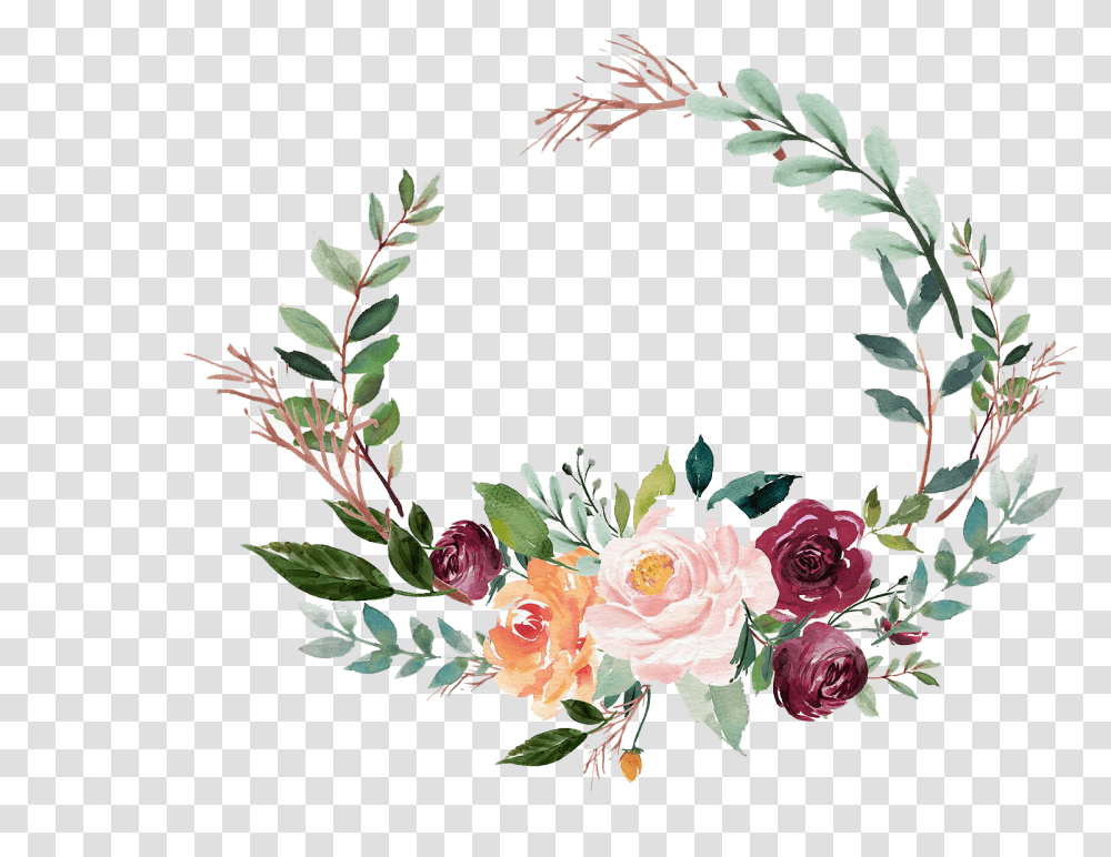 Spring Garland Clipart Flower Wreath, Floral Design, Pattern, Graphics, Plant Transparent Png