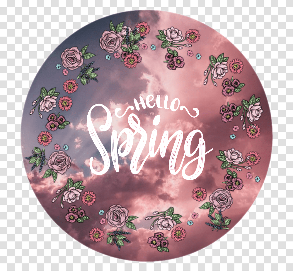 Spring I K Ow I'm A Bit Late But Happy Spring Circle, Porcelain, Pottery, Birthday Cake Transparent Png