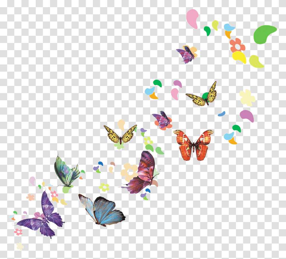 Spring Illustration Spring Butterfly, Paper, Confetti, Pattern, Plant Transparent Png