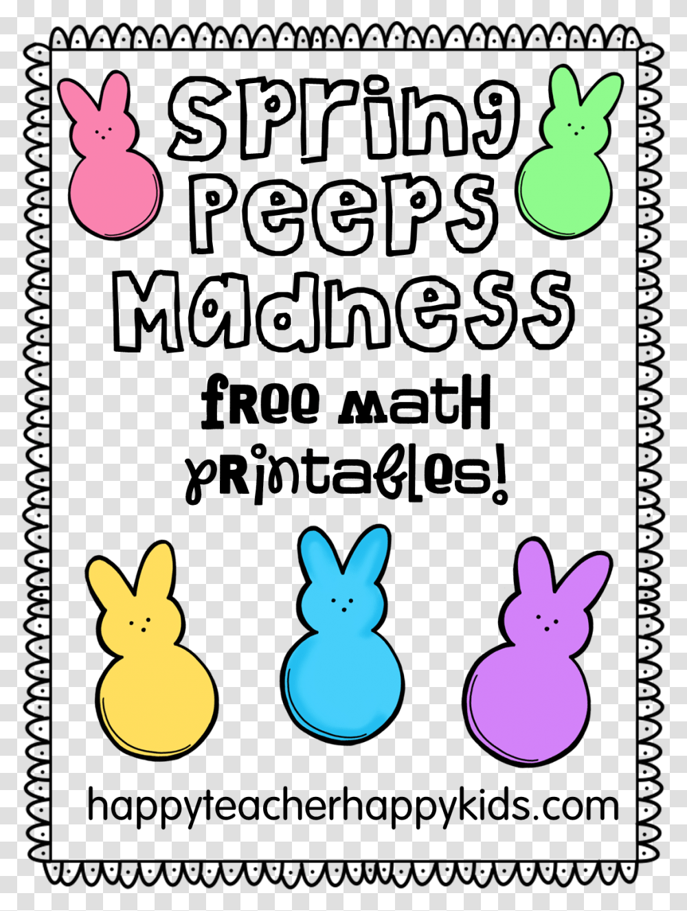 Spring Peeps Madness Cover Image Peeps Math, Animal, Rabbit Transparent Png