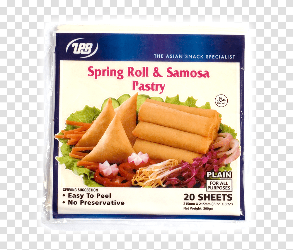 Spring Roll Samosa Pastry Breakfast Sausage, Food, Meal, Dish Transparent Png