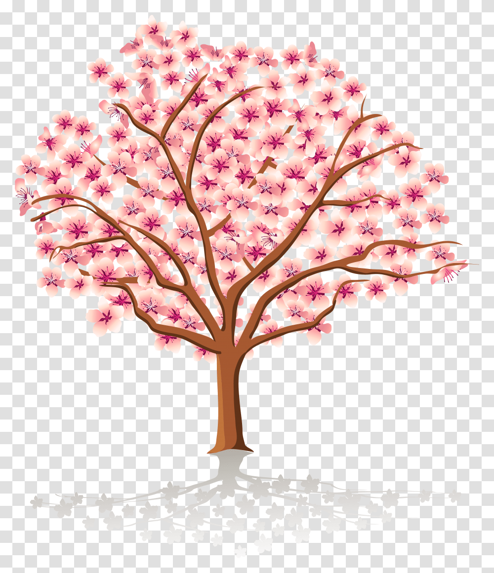 Spring Tree Clipart Cherry Blossom Branch, Plant, Flower, Fungus Transparent Png
