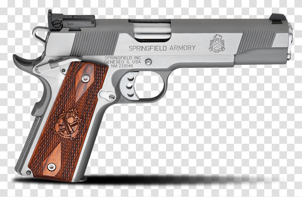 Springfield 1911 Range Officer, Gun, Weapon, Weaponry, Handgun Transparent Png