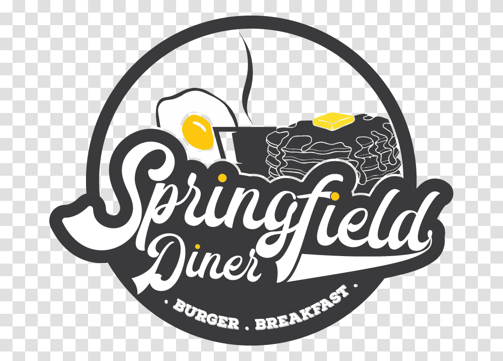 Springfield Diner3 Illustration, Label, Alphabet, Logo Transparent Png
