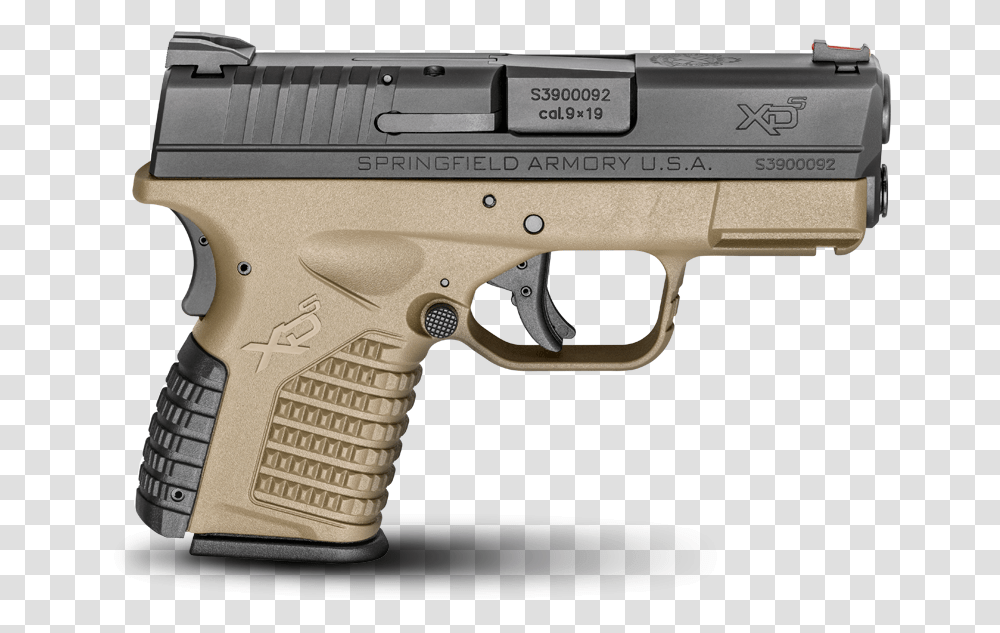 Springfield Xds 9mm Grey, Gun, Weapon, Weaponry, Handgun Transparent Png