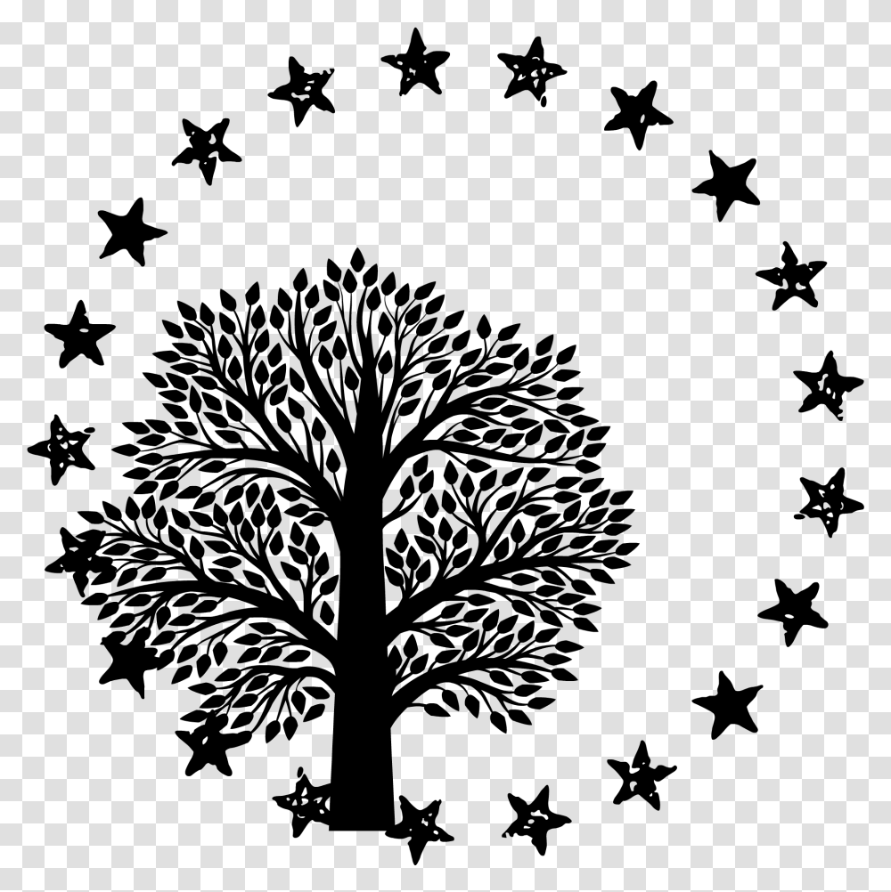 Springtime Tree Black And White Free Ring Of Stars, Gray, World Of Warcraft Transparent Png