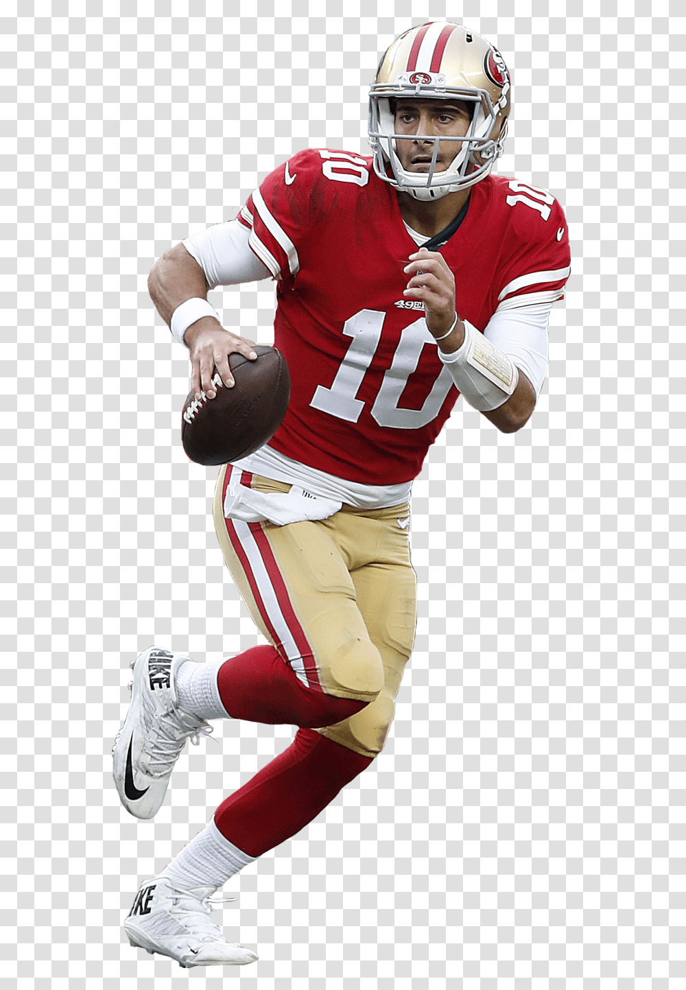 Sprint Football Jimmy Garoppolo, Helmet, Clothing, Apparel, Person Transparent Png