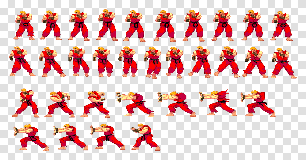 Sprite Sheet Street Fighter, Person, Human, Figurine, Toy Transparent Png