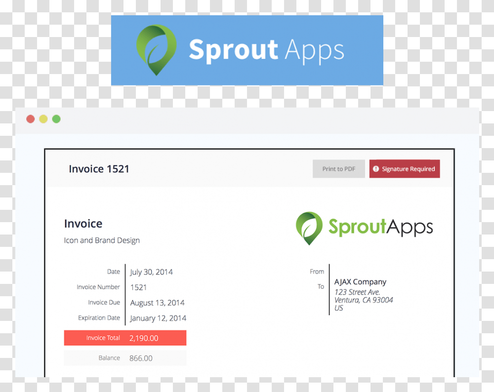 Sprout Invoices Add On For Wp E Signature Download Sprout, File, Webpage Transparent Png