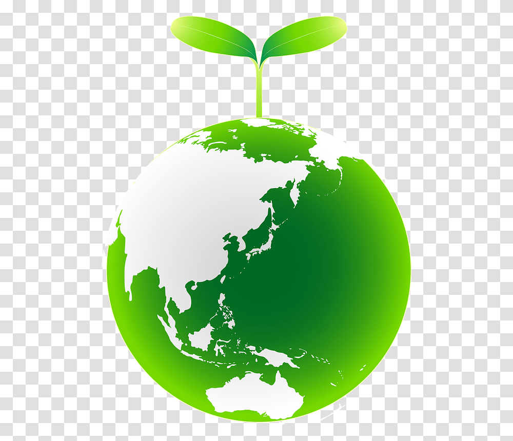 Sprout Planet Earth Ecology Clipart Globe Map Asia, Tennis Ball, Sport, Sports, Outer Space Transparent Png