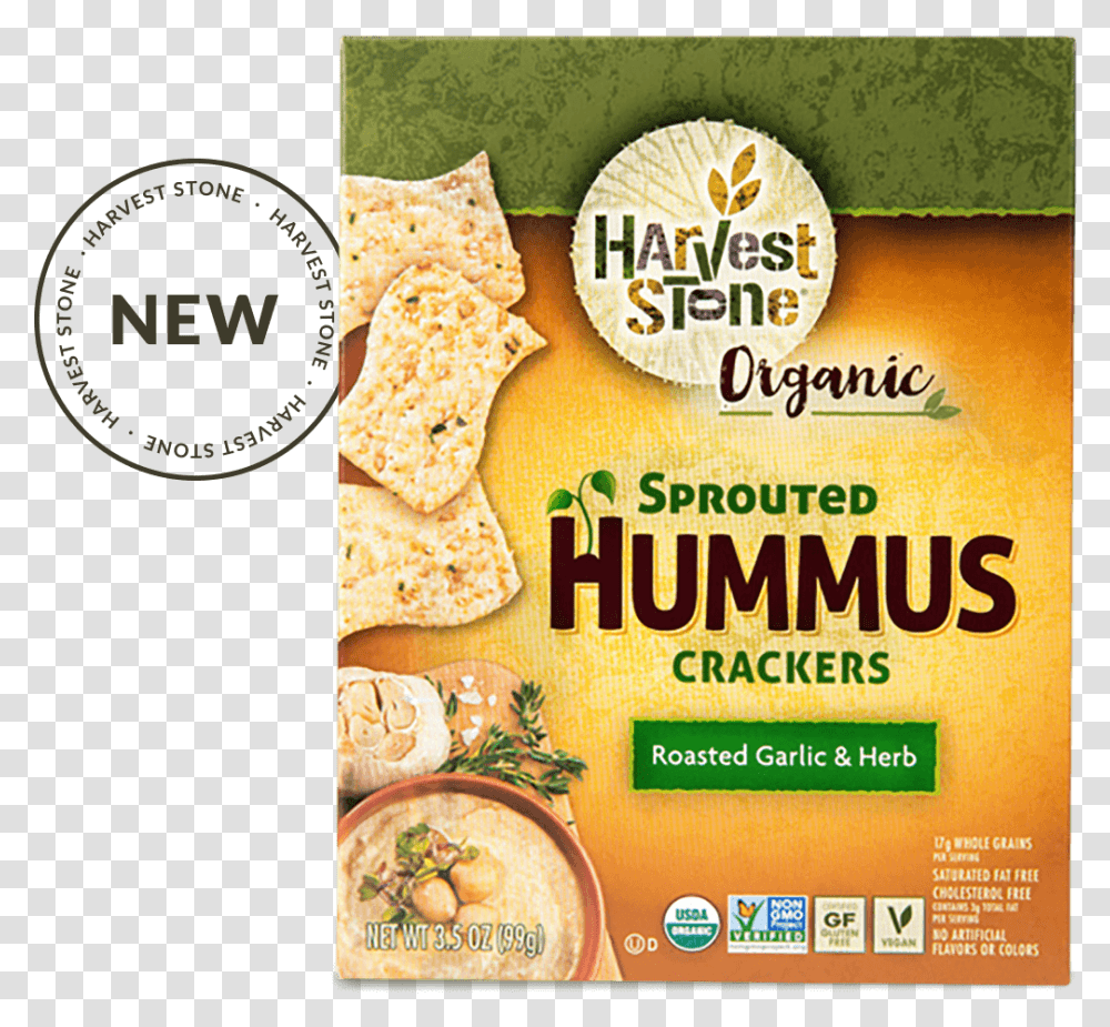 Sprouted Hummus Roasted Garlic Amp Herb Hummus Crackers Roasted Garlic, Advertisement, Poster, Flyer, Paper Transparent Png