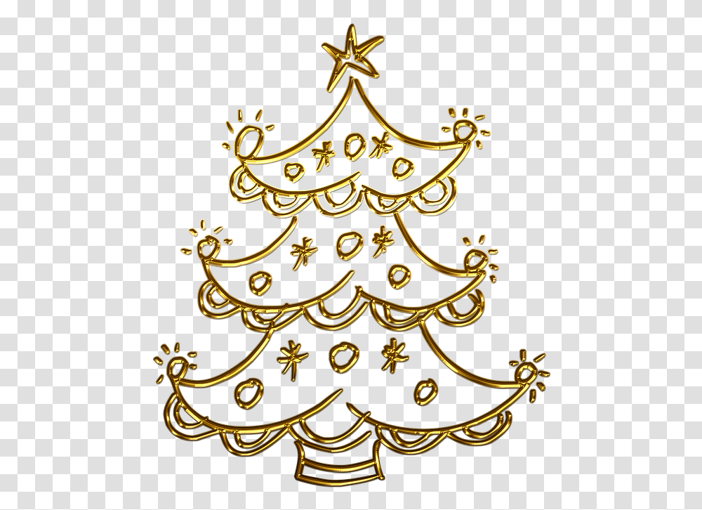 Spruce Christmas Tree Christmas Gold Golden Christmas Tree, Plant, Ornament, Chandelier, Lamp Transparent Png