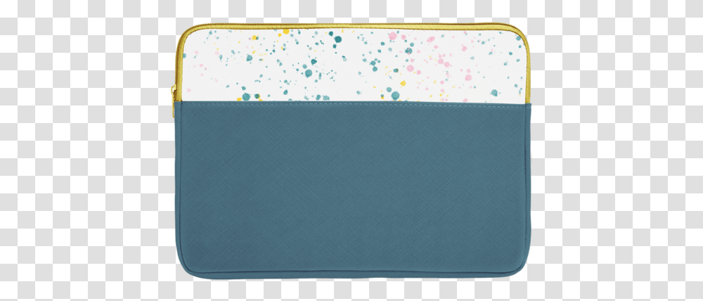 Spruce Green Laptop Sleeve With White Paint Splatter Coin Purse, Paper, Confetti, Pc, Computer Transparent Png