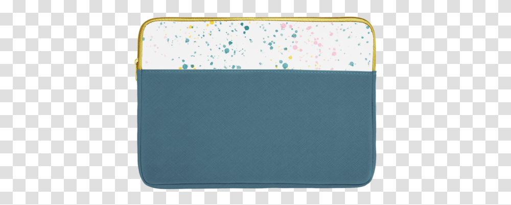 Spruce Green Laptop Sleeve With White Paint Splatter Coin Purse, Paper, Confetti, Pc, Computer Transparent Png