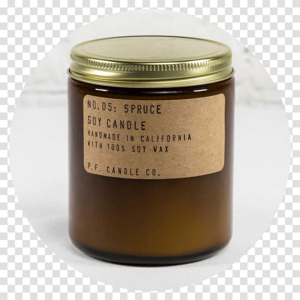 Spruce Scented Soy Candle Candle, Food, Jar, Shaker, Bottle Transparent Png