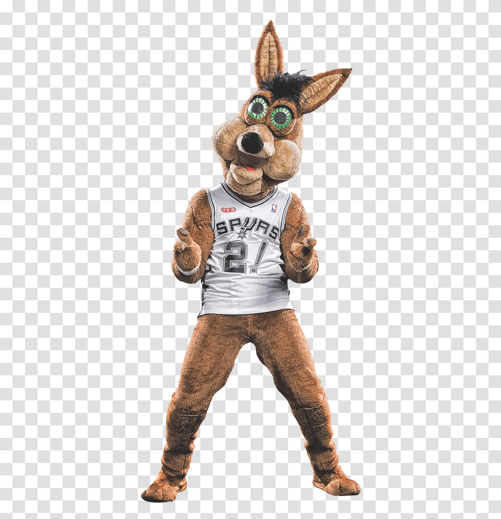 Spurs Coyote & Free Coyotepng Images San Antonio Spurs Mascot, Person, Human, Clothing, Apparel Transparent Png