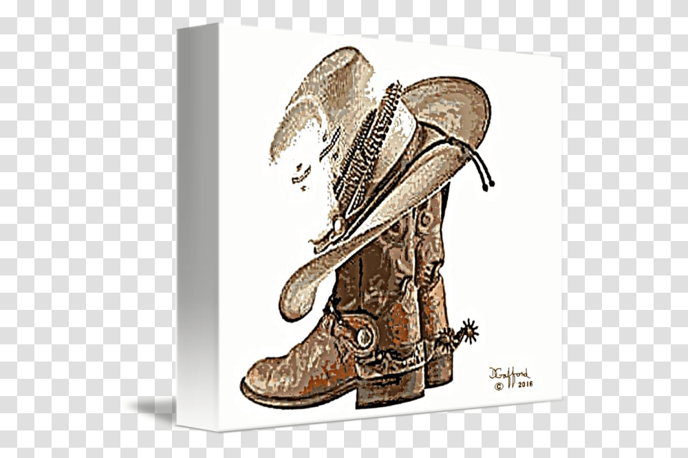 Spurs Drawing Painting Clipart Free Cowboy Boot, Apparel, Footwear, Bird Transparent Png