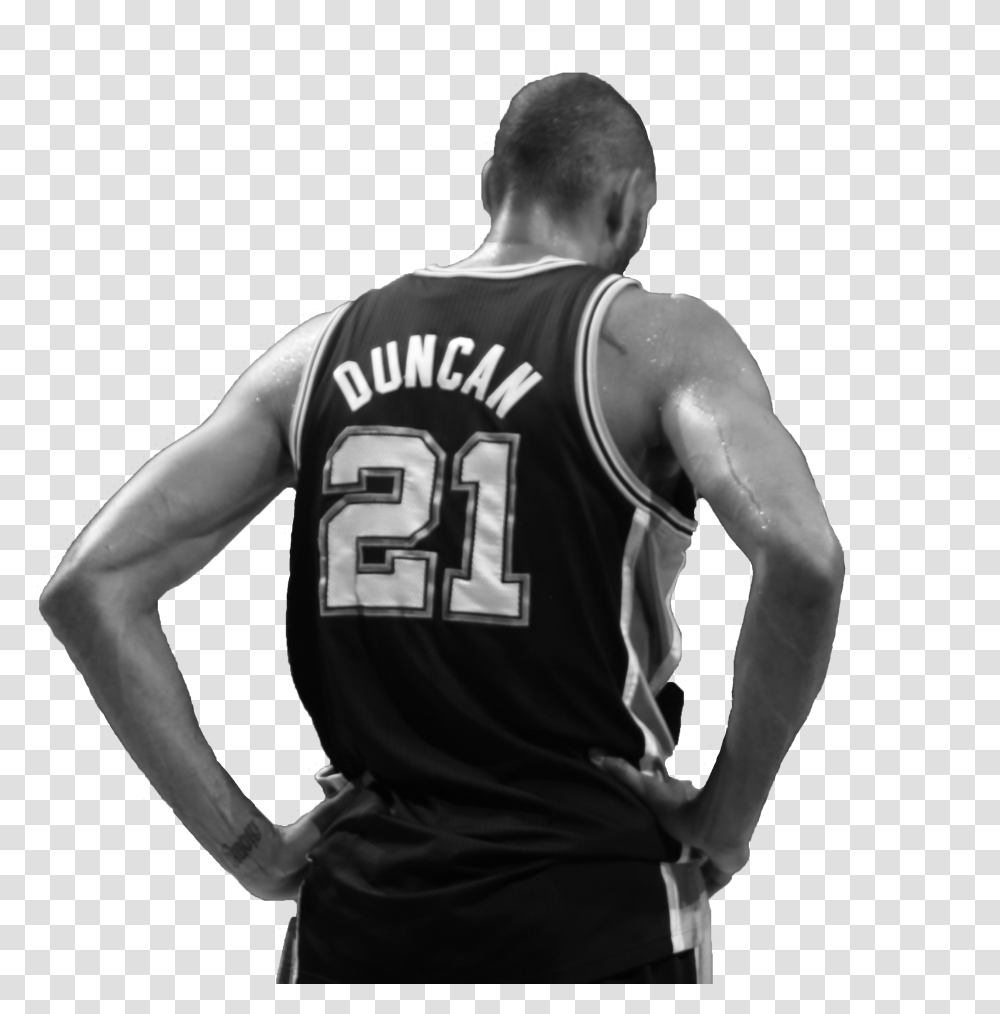 Spurs Prepare For Post Tim Duncan Black And White, Person, Human, People, Clothing Transparent Png
