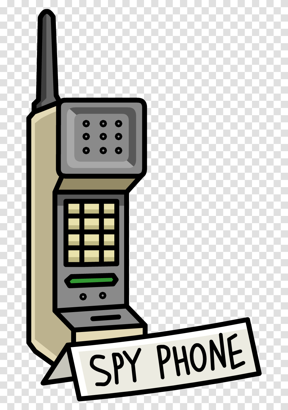 Spy Phone Clipart Image Motorola Dynatac 8000x Clipart, Hand-Held Computer, Electronics, Machine, Kiosk Transparent Png