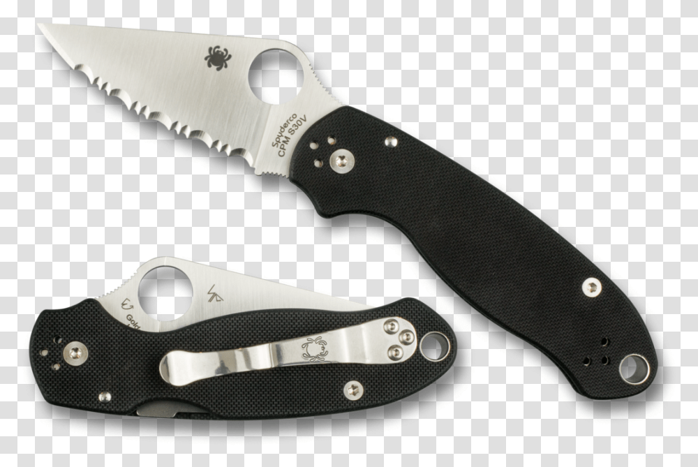 Spyderco Para, Knife, Blade, Weapon, Weaponry Transparent Png