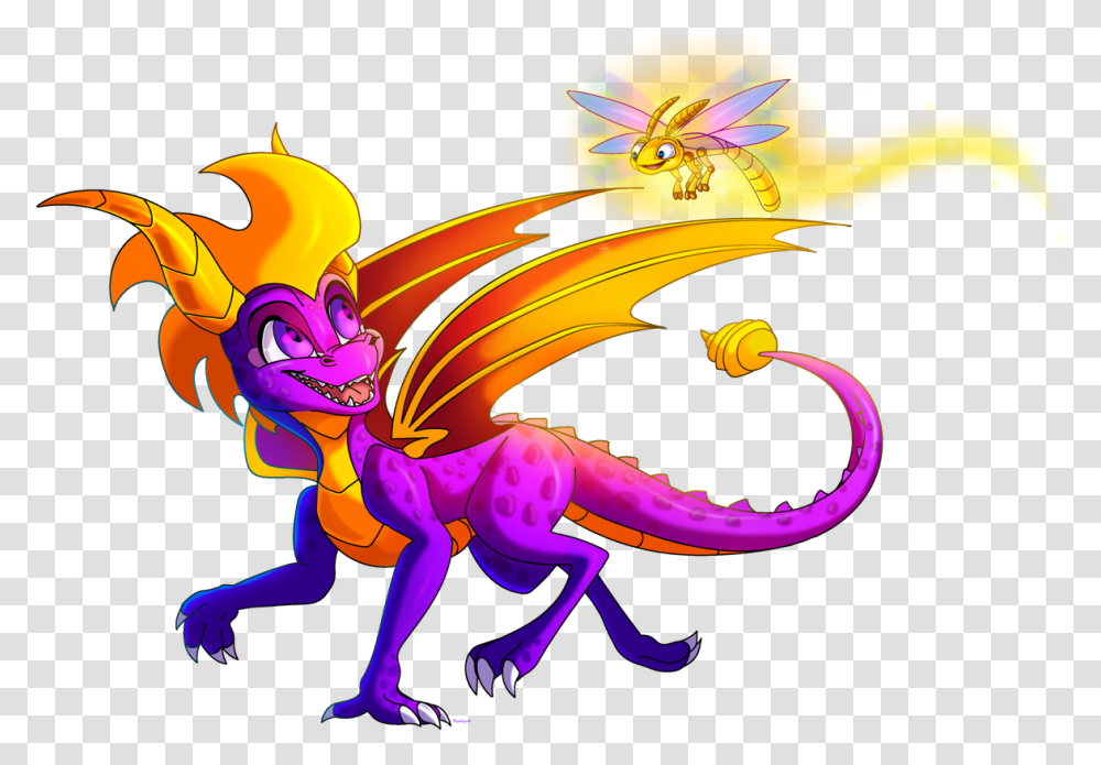 Spyro And Sparx Fan Art, Dragon, Toy Transparent Png