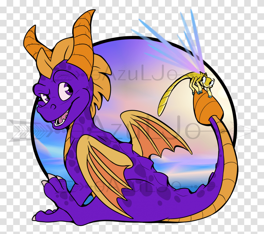 Spyro And Sparx - Weasyl Spyro And Sparx, Dragon, Purple, Painting, Art Transparent Png