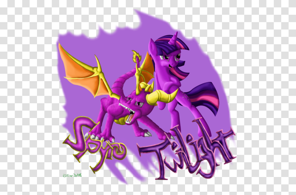 Spyro And Twilight Sparkle In Love, Dragon, Purple Transparent Png