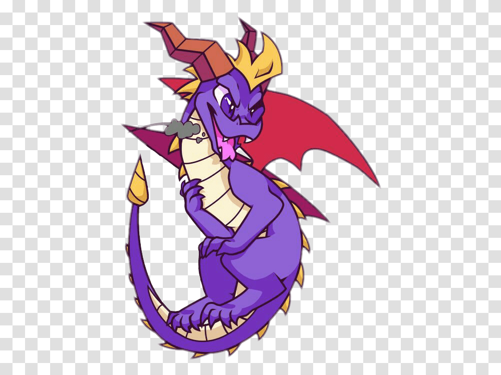 Spyro Dragon Purple Cartoon Flying Transparent Png