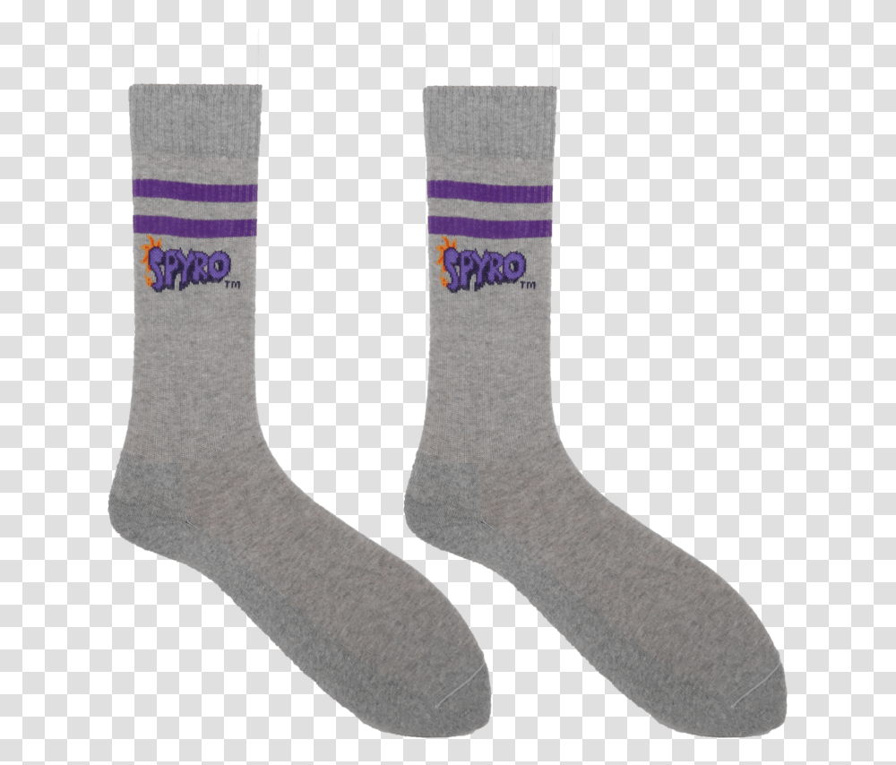 Spyro The Dragon Grey Sports Socks Sock, Clothing, Apparel, Shoe, Footwear Transparent Png