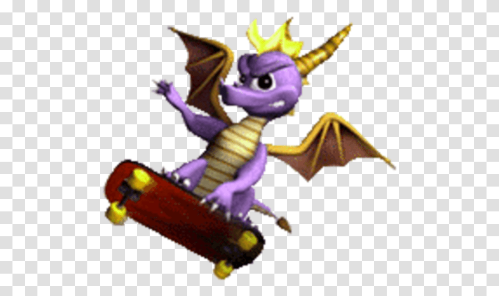 Spyro The Dragon Spyro On A Skateboard, Toy, Figurine, Sweets, Food Transparent Png