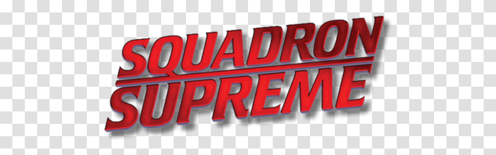 Squadron Supreme Returns In May Squadron Supreme Logo, Word, Label, Text, Alphabet Transparent Png